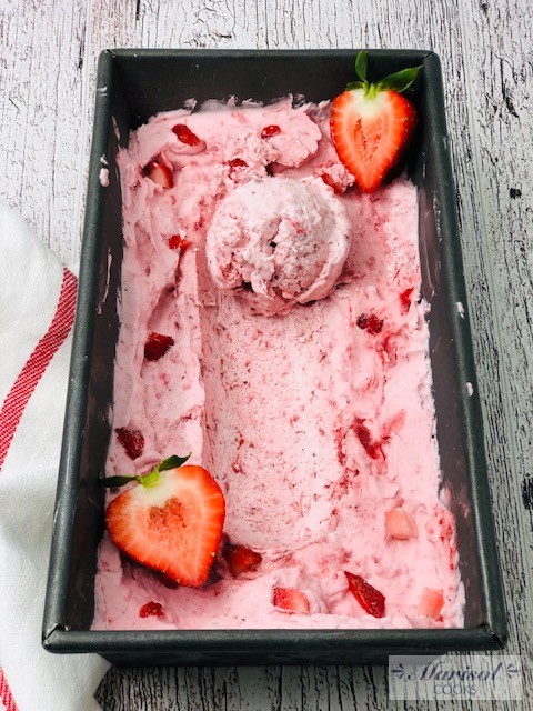 No Churn Strawberry Ice Cream (3 Ingredients)