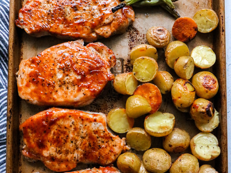 Pork Chop Sheet Pan Dinner